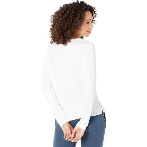  Majestic Filatures Soft Touch Long Sleeve Semi Relaxed Crew Neck with Side Slits