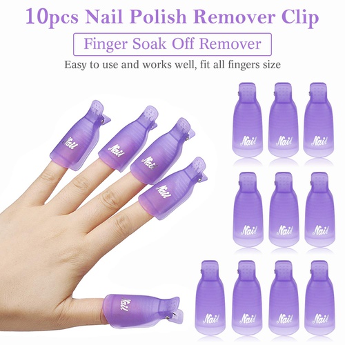  Makartt Gel Nail Polish Remover Clips Kit with 20 Pcs Resuable Finger and Toenail Acrylic Nail Polish Remover Wraps for Home DIY & Nail Salon, R-03