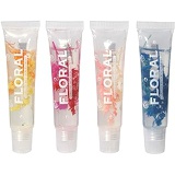 Makeup Depot Pack of 4 Crystal Flower Lipgloss, Long Lasting Nutritious Lip Balm Lips Moisturizer with flavor