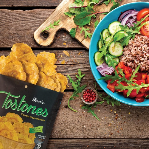  Mambo Tostones, All-Natural Green Plantains Tostones, 3.53 oz unit,1 bag, Plantain Chips, Tostones Chips, Gluten-Free, Only Three Ingredients Tostones