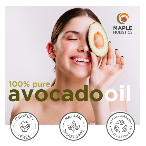  Maple Holistics Avocado Oil For Hair Skin and Nails - Pure Avocado Oil Hair Moisturizer for Dry Hair - Humectant Moisturizer Avocado Oil for Skin Care Natural Hair Oil and Carrier Oil for Essentia