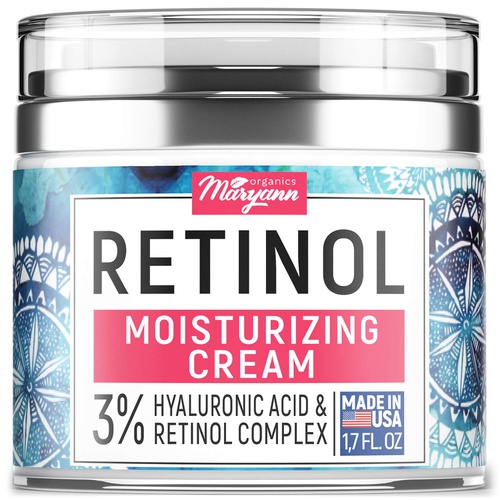  Maryann Organics Anti Aging Retinol Moisturizer Cream for Face - Natural and Organic Night Cream - Made in USA - Wrinkle Cream for Women and Men - Facial Cream with Hyaluronic Acid and 3% Retinol C