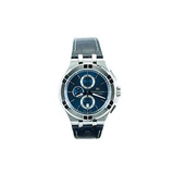 Maurice Lacroix Mens Stainless Steel Swiss Quartz Watch with Leather Crocodile Strap, Blue, 24 (Model: AI1018-SS001-430-1)