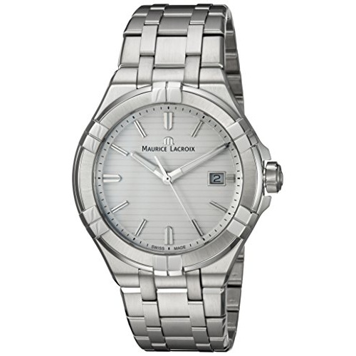  Maurice Lacroix Mens Aikon Quartz Watch with Stainless-Steel Strap, Silver, 23 (Model: AI1008-SS002-131-1)