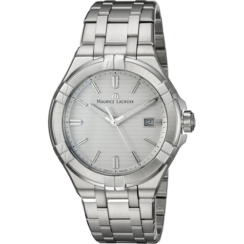  Maurice Lacroix Mens Aikon Quartz Watch with Stainless-Steel Strap, Silver, 23 (Model: AI1008-SS002-131-1)