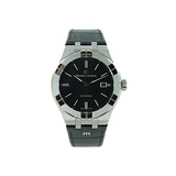 Maurice Lacroix Mens Aikon Automatic 42 mm Watch Black/Black Leather