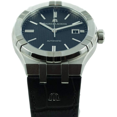  Maurice Lacroix Mens Aikon Automatic 42 mm Watch Black/Black Leather