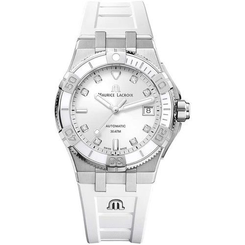  Maurice Lacroix Aikon Venturer 38mm White Swiss Made Automatic Watch with Interchangeable Strap AI6057-SS00F-150-F