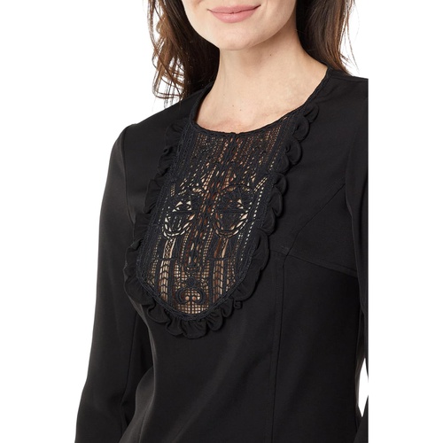  Max Studio Long Sleeve Double Crepe Top