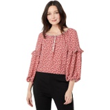 Max Studio Crepe Bubble Sleeve Top Blouse