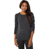 Max Studio Texture Rib Rouched Sleeve Top