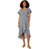 Max Studio Short Sleeve Woven Wrap Dress