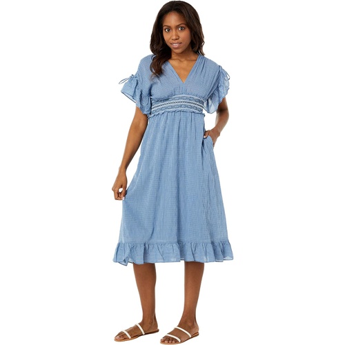  Max Studio Yarn-Dye Flutter Sleeve Dress