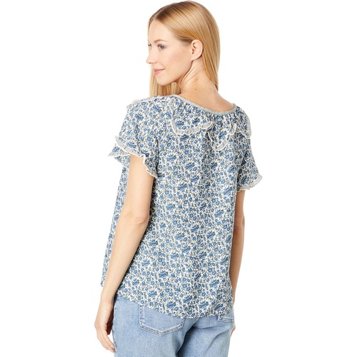  Max Studio Short Sleeve Neck Tie Blouse