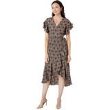 Max Studio Short Sleeve Woven Wrap Dress