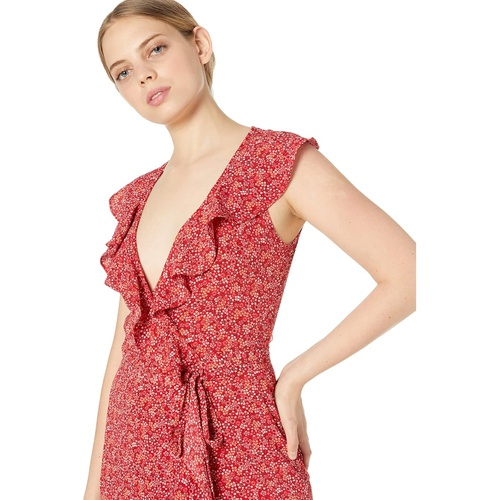  Max Studio Printed Bubble Crepe Wrap Dress