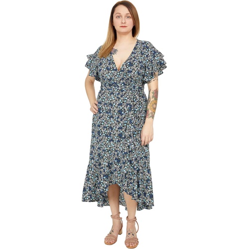  Max Studio Short Sleeve Woven Wrap Dress