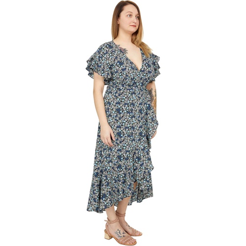  Max Studio Short Sleeve Woven Wrap Dress