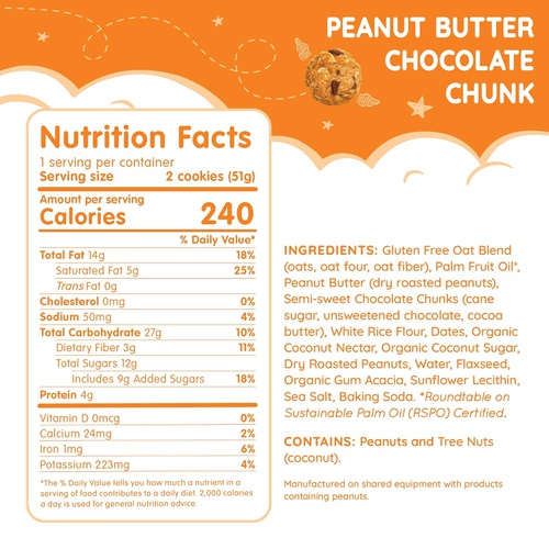  Maxines Heavenly Peanut Butter Chocolate Chunk Cookies - Snack Pack 10 Count, 1.8 OZ