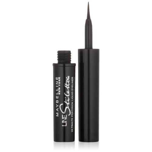  Maybelline New York Line Stiletto Ultimate Precision Liquid Eyeliner, Blackest Black, 0.05 fl. oz.