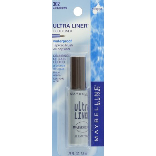  Maybelline New York Ultra Liner Waterproof Liquid Eyeliner, 302 Dark Brown, 0.25 fl. oz.