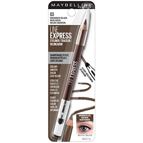  Maybelline New York Line Express Sharpenable Wood Pencil Eyeliner, Brownish Black, 1 Count
