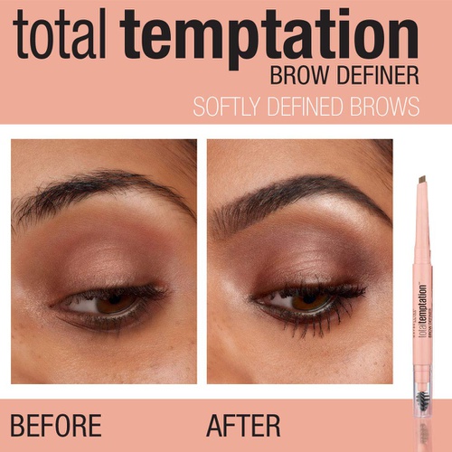  Maybelline New York Maybelline Total Temptation Eyebrow Definer Pencil, Soft Brown, 1 Count