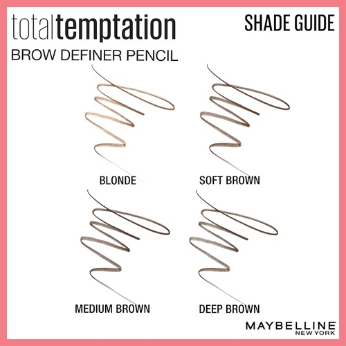  Maybelline New York Maybelline Total Temptation Eyebrow Definer Pencil, Soft Brown, 1 Count