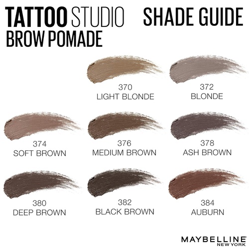  Maybelline New York Tattoostudio Brow Pomade Long Lasting, Buildable, Eyebrow Makeup, Soft Brown, 0.106 Ounce