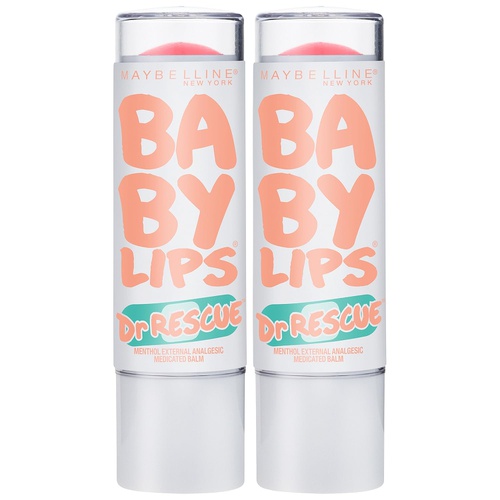  Maybelline New York Baby Lips Dr. Rescue Medicated Lip Balm Makeup, Coral Crave, Pack of 2