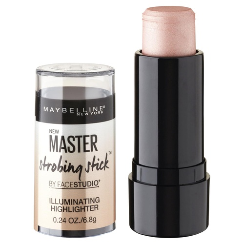  Maybelline New York Makeup Facestudio Master Strobing Stick, Light - Iridescent Highlighter, 0.24 oz.