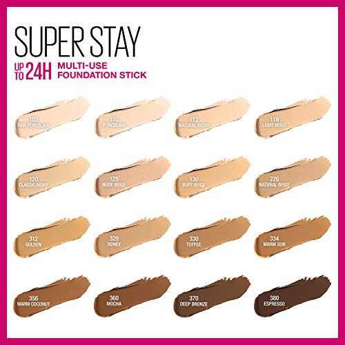  Maybelline New York Super Stay Foundation Stick for Normal To Oily Skin, Nude Beige, 0.25 Ounce