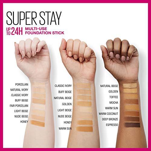  Maybelline New York Super Stay Foundation Stick for Normal To Oily Skin, Nude Beige, 0.25 Ounce