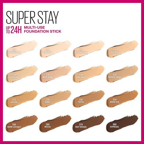  Maybelline New York Super Stay Foundation Stick for Normal To Oily Skin, Nude Beige, 0.25 Ounce