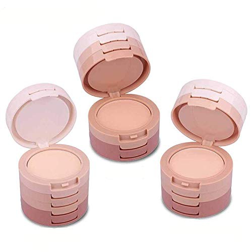  Meao Multi-layer 5 Colors Blusher Compact Powder Makeup - Facial Base Foundation Pressed Powder Cheek Cosmetics with Brush - Pro Face Sheer Matte Mineral Blush Contouring Kit Base