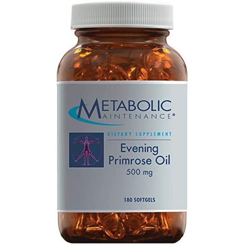  Metabolic Maintenance Evening Primrose Oil Capsules - 500mg Cold Pressed GLA + LA Supplement - Supports Balanced Hormonal Function for Women, Helps Maintain Healthy Skin (180 Softg