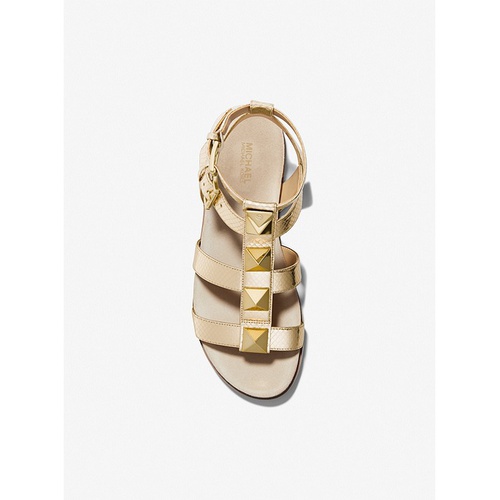 마이클코어스 MICHAEL Michael Kors Wren Studded Metallic Snake Embossed Leather Sandal