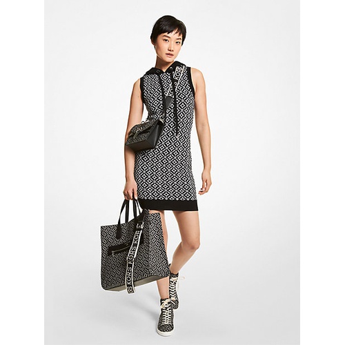 마이클코어스 MICHAEL Michael Kors Logo Jacquard One-Shoulder Tank Dress