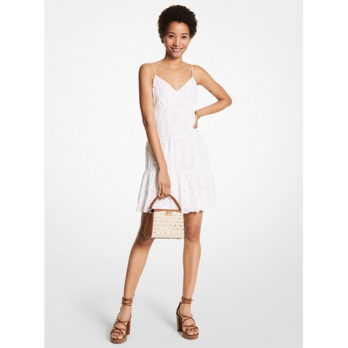 마이클코어스 MICHAEL Michael Kors Palm Eyelet Cotton Slip Dress