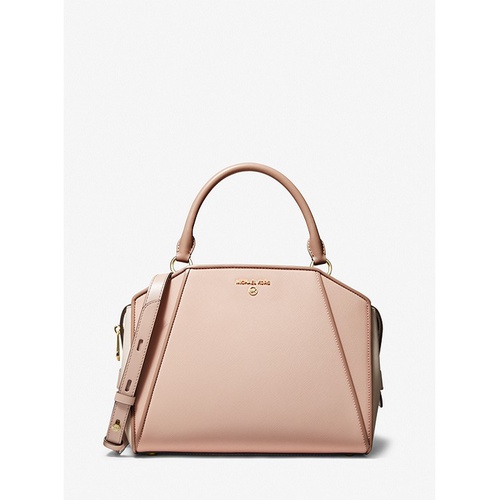 마이클코어스 MICHAEL Michael Kors Cleo Medium Color-Block Saffiano Leather Satchel