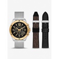 Michael Kors Oversized Brecken Two-Tone Mesh Watch Gift Set