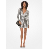 MICHAEL Michael Kors Sequined Ruched-Sleeve Dress