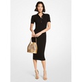 MICHAEL Michael Kors Logo Button Ribbed Viscose Blend Polo Dress