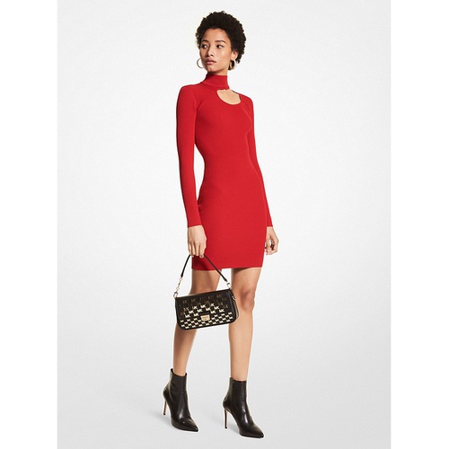 마이클코어스 MICHAEL Michael Kors Ribbed Stretch Viscose Cutout Dress