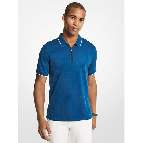 마이클코어스 Michael Kors Mens Waffle-Knit Cotton Polo Shirt