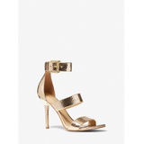 MICHAEL Michael Kors Amal Metallic Snake Embossed Leather Sandal