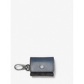 Michael Kors Mens Pebbled Leather and Logo Clip Case For Apple AirPods
