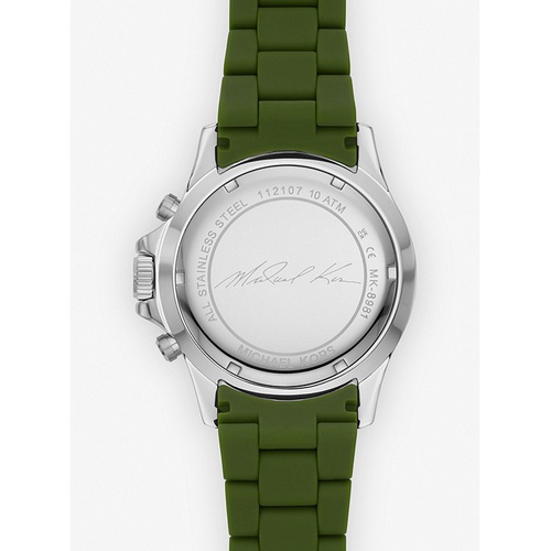 마이클코어스 Michael Kors Oversized Everest Silver-Tone and Silicone Watch