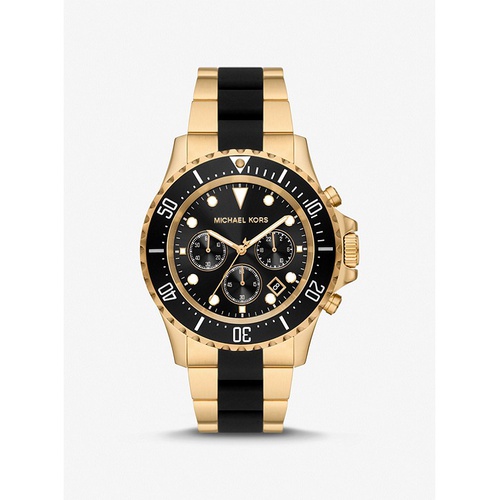 마이클코어스 Michael Kors Oversized Everest Gold-Tone and Silicone Watch