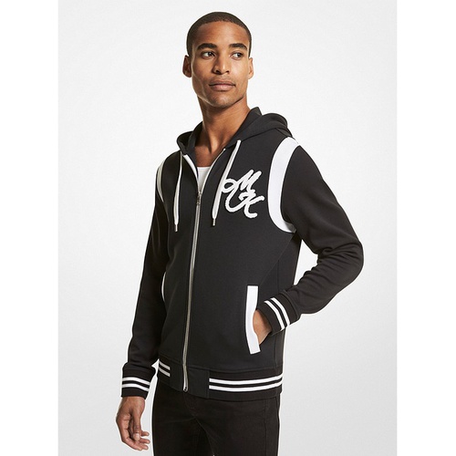 마이클코어스 Michael Kors Mens Embroidered Jersey Zip-Up Hoodie